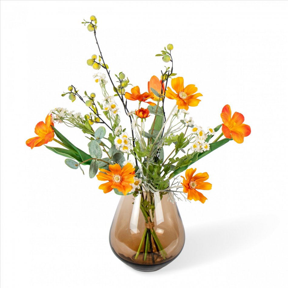 Oranje charme - Zijden Boeket